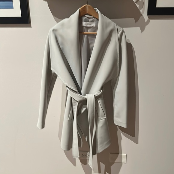 T tahari grey wrap trench coat - Picture 1 of 5